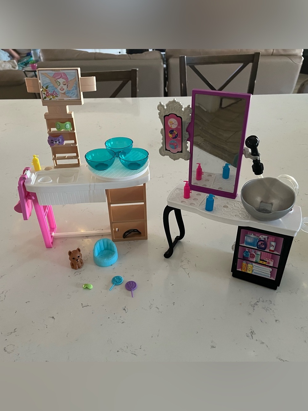 Barbie Spa and Hair Salon Play Sets with accessories
